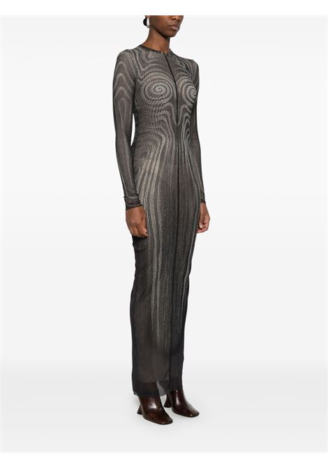 printed spiraral long dress woman black JEAN PAUL GAULTIER | 25/34-F-RO390-T587000203